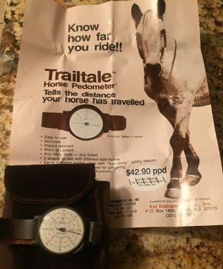 Vintage Trailtale Horse Pedometer With Instructions