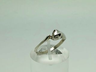 Stylish Vintage Sterling Silver Detailed Cat Band Ring Size R