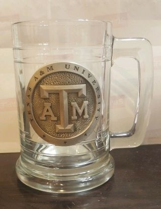 Vintage Texas A&m University Aggies Stein Glass Beer Mug 12oz (2003)