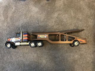 Vintage Nylint Muscle Mover Metal Metallic Paint Semi Truck And Trailer.  26”