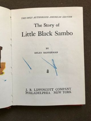 The Story Of Little Black Sambo Helen Bannerman Vintage Authorized US Edition 2