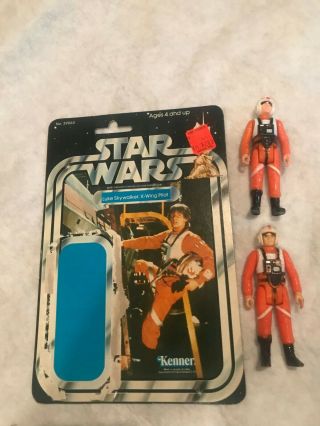 Star Wars Vintage Luke Skywalker X - Wing Pilot Cardback 21 Back With 2 Figures