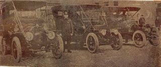 Vtg 1910s Police Officers Brass Cars Scene Louisville Ky Photo Printers Block