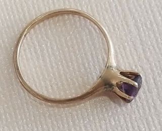 Signed RBR Vintage Art Deco 10K Solid Yellow Gold AMETHYST Ring Size 6.  25,  1.  6g 3