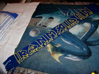 Vintage Iron Maiden Scarf Wall Hanging Banner Tapestry Somewhere Back In Time 08