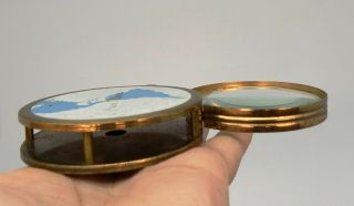 Vintage Loupe Magnifying Glass Metal Brass Litho World Glass Casa Marti 1960s