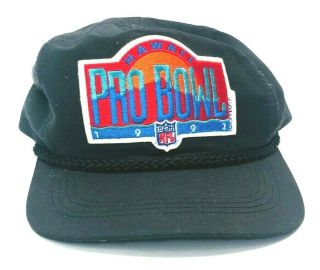 Vintage 1992 Nfl Pro Bowl Hawaii Trucker Hat Made In Usa Snapback Black
