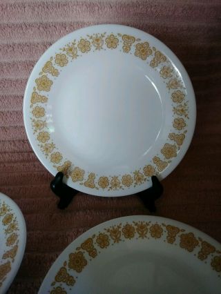 Set Of 6 Vintage Corelle Corning Butterfly Gold Dessert Plates 3