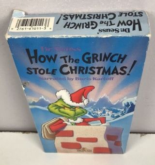 Dr.  Seuss How the Grinch Stole Christmas VHS (1966 Boris Karloff) VTG 1988 Tape 3