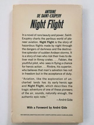Night Flight by Antoine De Saint - Exupery (1942,  Paperback) Signet Vintage Book 5