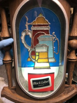 Vintage Carling Black Label Beer Light Up 3 Tankard Wall Sign