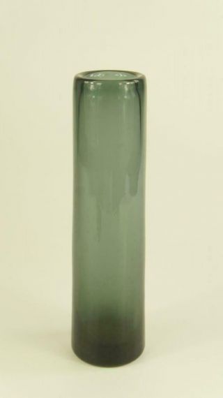 Stylish Vintage Holmegaard Glass Vase Smoky Blue