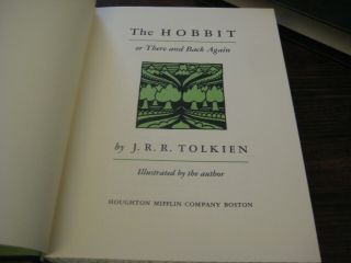THE HOBBIT by JRR Tolkien Houghton Mifflin Deluxe Edition Slipcase Hardcover 3