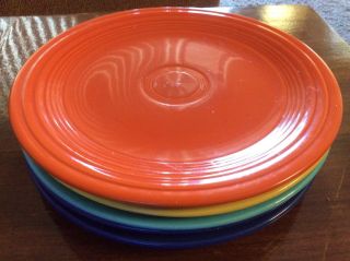 Vintage Fiesta Ware Assorted Set Of 5 Luncheon Plates 9.  5”
