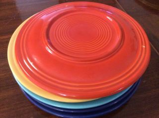 Vintage Fiesta Ware Assorted Set of 5 Luncheon Plates 9.  5” 3