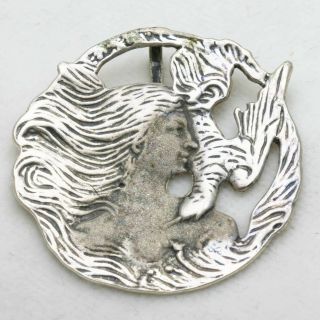 Vintage Art Nouveau Pendant 925 Sterling Silver Fairy Bird