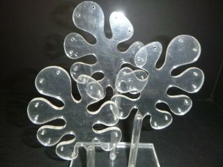 Vtg MOD Clear Lucite Acrylic Jewelry Earring Necklace Tree Holder Rack Stand 5