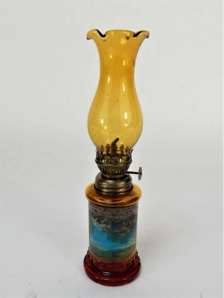 Vintage Mini Kerosene/oil Lamp Made In Hong Kong 9.  5 "