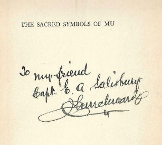 1933 JAMES CHURCHWARD - SIGNED & INSCRIBED - SACRED SYMBOLS of MU Lemuria 2