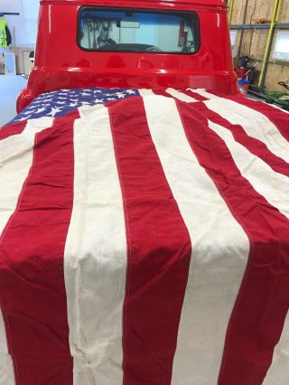 Huge Vintage American Flag 50 Sewn On Stars 8.  5 Feet X 4.  5 Feet 1960’s Best
