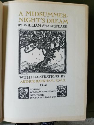 A MIDSUMMER NIGHT ' S DREAM by William Shakespeare 1912,  illus ARTHUR RACKHAM 3rd 4