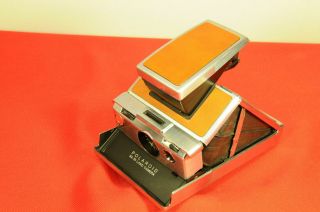 Polaroid Model Sx - 70 Light Brown Leather And Chrome,  With Case