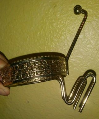 Vintage Anchor Hocking Chip and Dip Metal Holder Gold Toned Bracket Only (411) 2