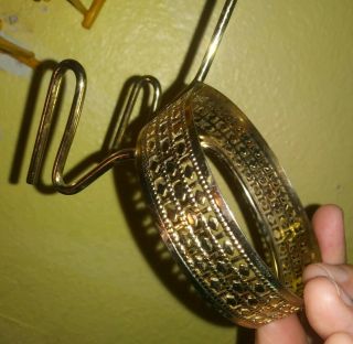 Vintage Anchor Hocking Chip and Dip Metal Holder Gold Toned Bracket Only (411) 5