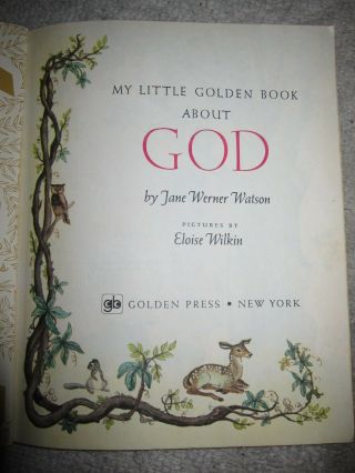 Vtg HC book,  My Little Golden Book About God by Jane Werner Watson,  1971 3