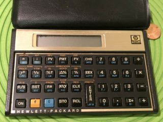 Vintage 100 Hewlett Packard Hp 12c Financial Calculator W/ Sleeve Case