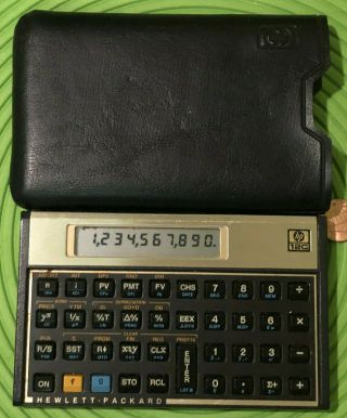 Vintage 100 Hewlett Packard HP 12c Financial Calculator W/ Sleeve Case 2