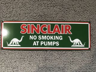 Sinclair No Smoking At Pump 18 Inch Vintage Style Porcelain Enamel Sign