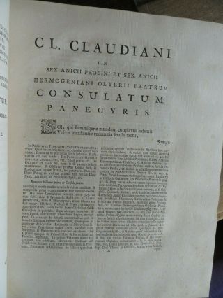 1760 CLAUDIAN - OPERA CLAUDIANI RAPE OF PROSERPINE HEINSIUS BURMANN @ 4