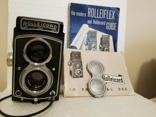 Rolleicord Iii Dbp Dbgm W/xenar 3.  5/75mm Lens & Case Guidebooks