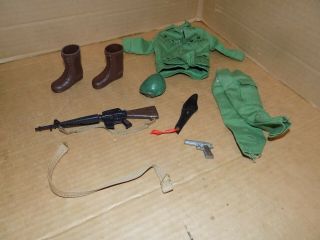 Vintage Hasbro Gi Joe Green Beret Outfit With Rifle Made In Japan