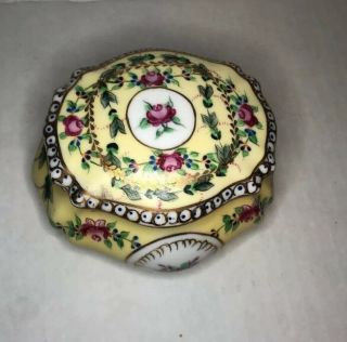 Vintage Porcelain Yellow Floral Limoges Hand Painted Box