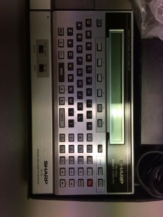 Sharp PC - 1500A Pocket Computer w/ Printer Interface & Adapter in Case 2