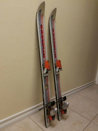Vintage 1980s Scorpion Short Ski Blades With Solomon S727 Bindings