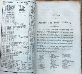 H C Clarke / Confederate States Almanac and Repository of Useful Knowledge 1st 6