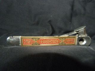 Vintage Dreizack Solingen Metal Cigar Cutter " Art Deco " - Incision / V Cut