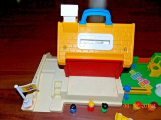 Vintage Fisher Price Little People School House 2550 With Playground 4