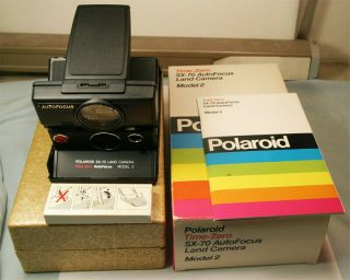 Polaroid Sx70 Land Camera Time - Zero Autofocus Model 2 Black Nos
