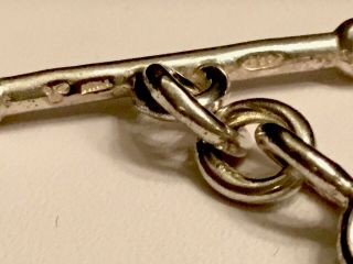 VTG Italy 925 Sterling Silver Large Rolo Chain Link Toggle Bracelet 7.  5” (16.  9g) 7