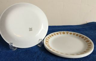 8 Vintage Corelle By Corning - - Golden Butterfly - - Luncheon Plates - - 8 1/2 