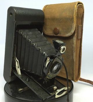 Eastman Kodak No.  2a Autographic Brownie Folding Camera In Leather Case 76