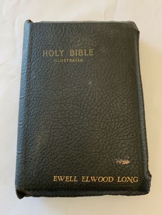 Vintage 1950 - 60s Holy Bible Illustrated Self Pronouncing Kjv Zipper Cover
