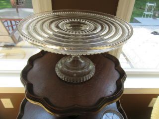 Eapg Vintage Pedestal Cake Stand Plate Rings & Ovals 10 "