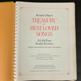 Vintage Readers Digest Treasury Best Loved Songs 1972 Songbook Piano Music Book 5