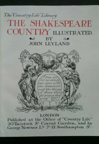 The Shakespeare Country Illustrated Maps Antique Literature Book by Leyland 2