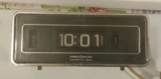 Vintage General Electric Lighted Dial Flip Alarm Clock Ge 8128 - 4a -